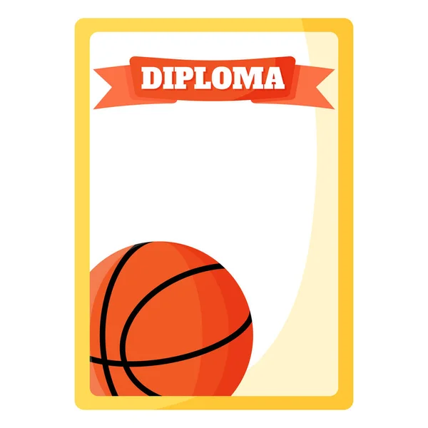 Winner Diploma Charter 3X3 Basketball Sport Equipment Summer Games Vector — Vetor de Stock