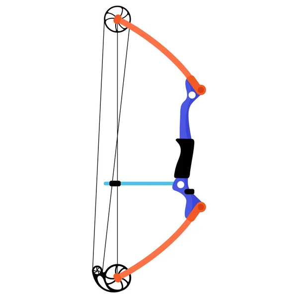Compound Bow Shooting Archery Sport Equipment Summer Games Vector Cartoon — Stok Vektör