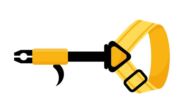 Yellow Bow Release Archery Sport Equipment Summer Games Vector Cartoon — Stock vektor