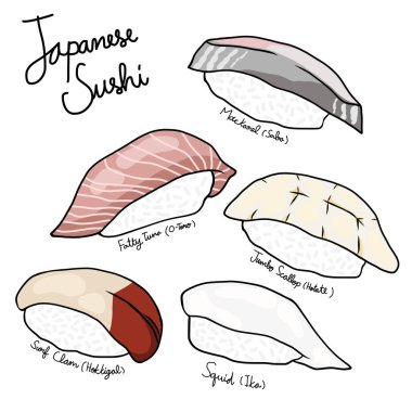 Japon suşisi çizimi