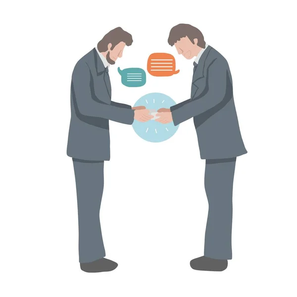 Business People Exchange Name Card Vector Illustration Business Concept — Image vectorielle