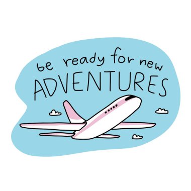 Yeni macera için hazır olun. Hava düzlemi vektör çizimi.