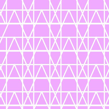 Vektörsüz pembe geometrik desen. Arkaplan çizimi, kumaş ya da kağıt için dekoratif tasarım. Süs
