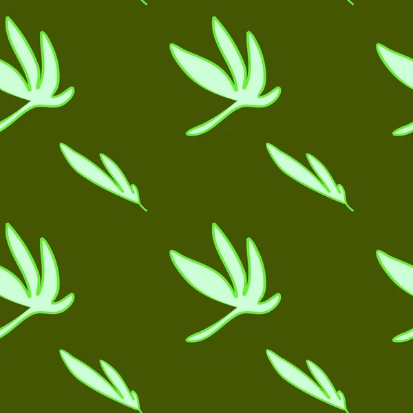 Vector Seamless Pattern Green Leaves Palm Background Illustration Decorative Design — Stock Vector