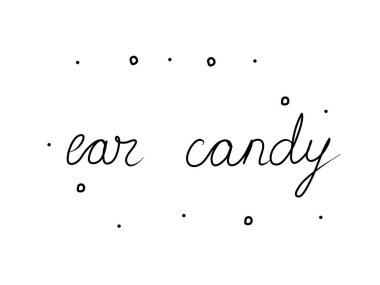 Kulak şekeri ifadesi el yazısıyla yazılmış. Modern yazı metni. Ayrı bir kelime, yeni harfler. 