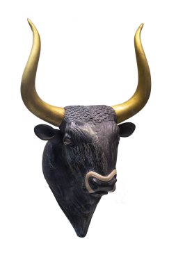 Minoan rhyton in form of a bull isolated clipart