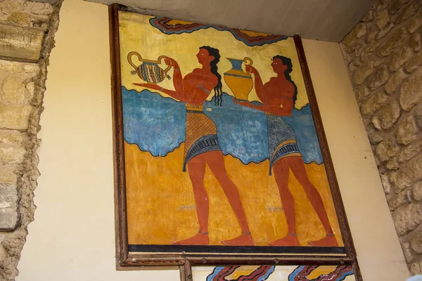 Minojskie Fresco Procesji Knossos — Zdjęcie stockowe