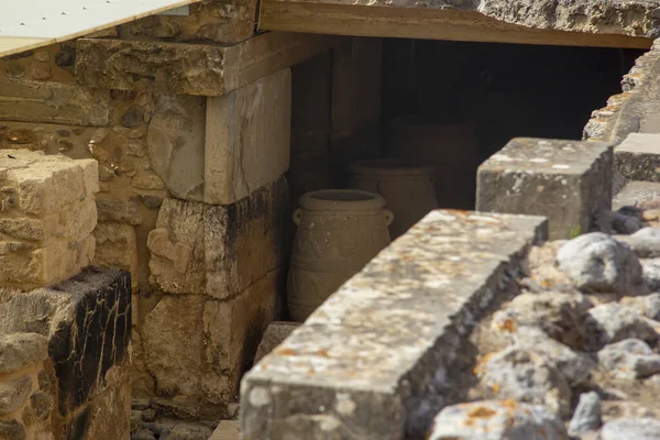 Amphorae Excavations Palace Knossos — Photo