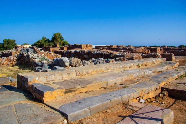 Steps Offering Table Malian Palace Crete Greece Monument Minoan Culture — Stockfoto