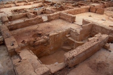 Remains of the Sanctuary in Quarter M in the Minoan palace in Malia, Crete