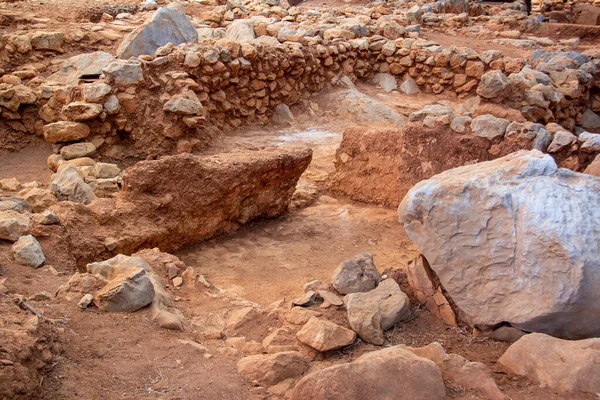 Escavações Bairro Palácio Minoico Malia Creta — Fotografia de Stock