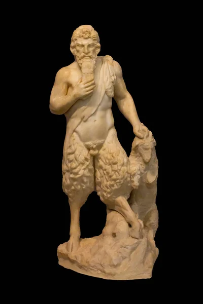 Small Marble Statue Pan God Shepherds Hunting Follower Dionysus Shown — ストック写真