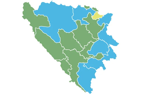 Contour Illustrative Map Bosnia Herzegovina Designation Administrative Borders Regions — 图库照片