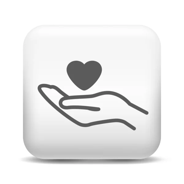 Heart in hand icon — Stock Vector