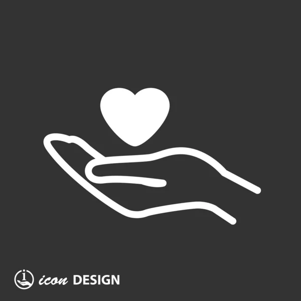 Heart in hand icon — Stock Vector