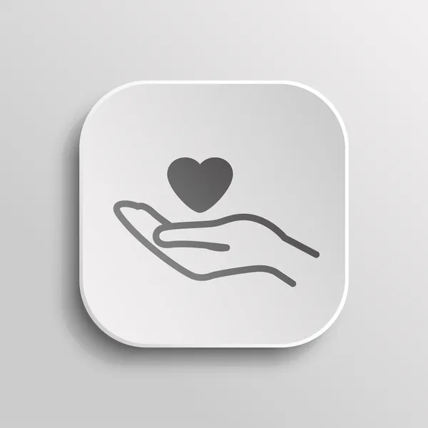 Coeur dans la main icône — Image vectorielle