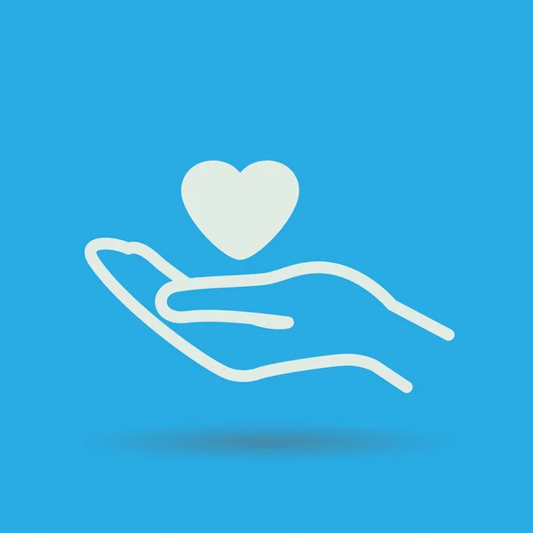 Heart in hand  icon — Stock Vector