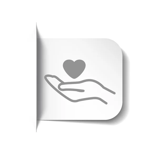 Coração na mão ícone —  Vetores de Stock