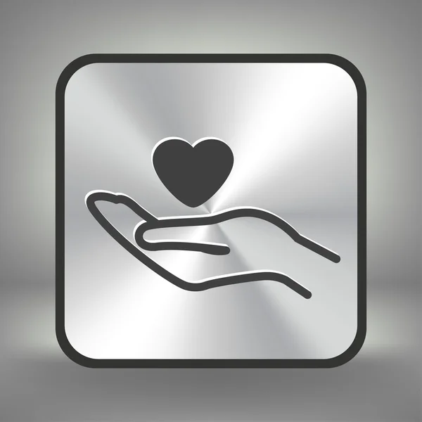 Heart in hand  icon — Stock Vector