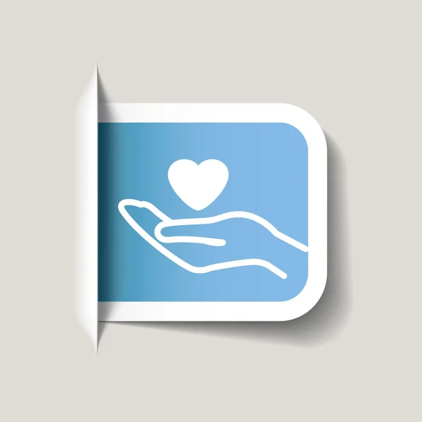 Heart in hand  icon — Stock Vector