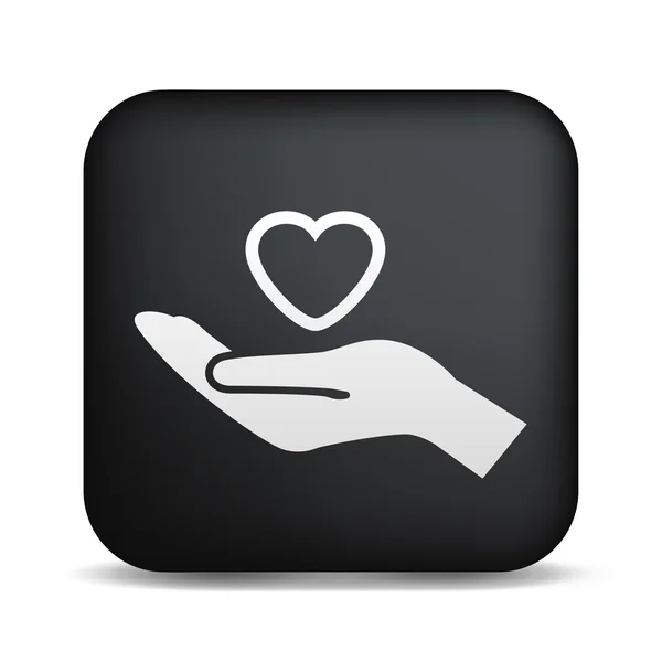 Heart in hand icon — Stock Vector