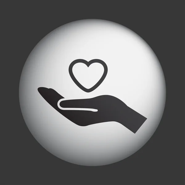 Hjärta i hand ikonen — Stock vektor