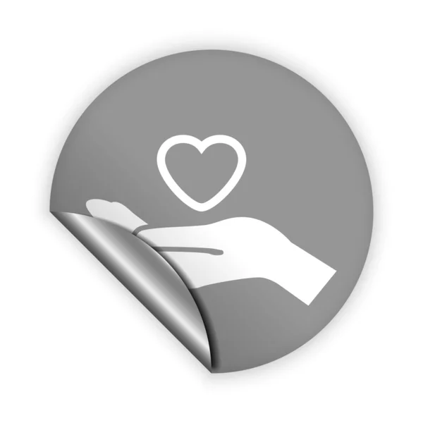 Srdce v ruce ikonu — Stockový vektor