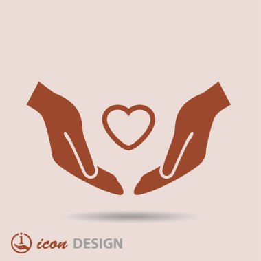 Ellerin simgesinde kalp