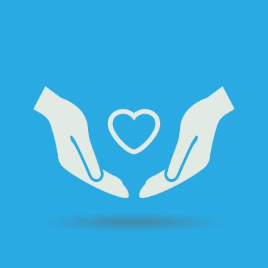 Ellerin simgesinde kalp