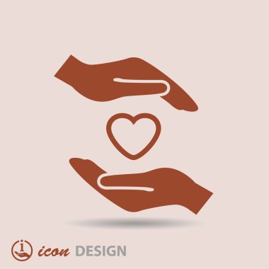 Ellerin simgesinde kalp