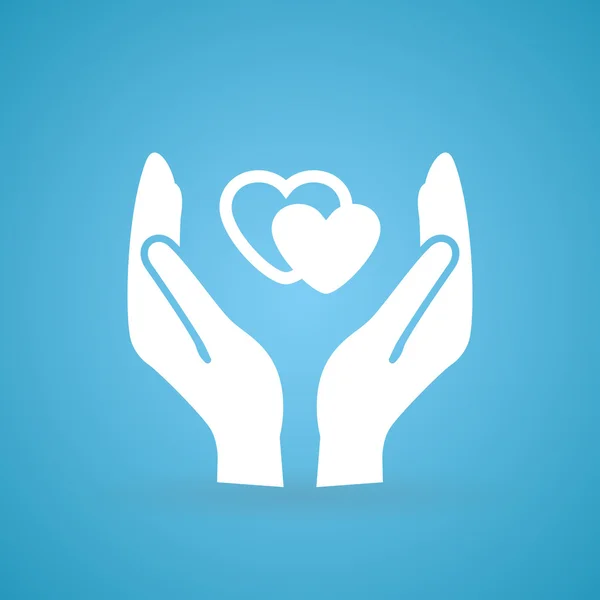 Heart in hand icon — Stock Vector