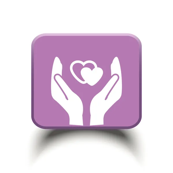 Heart in hand icon — Stock Vector