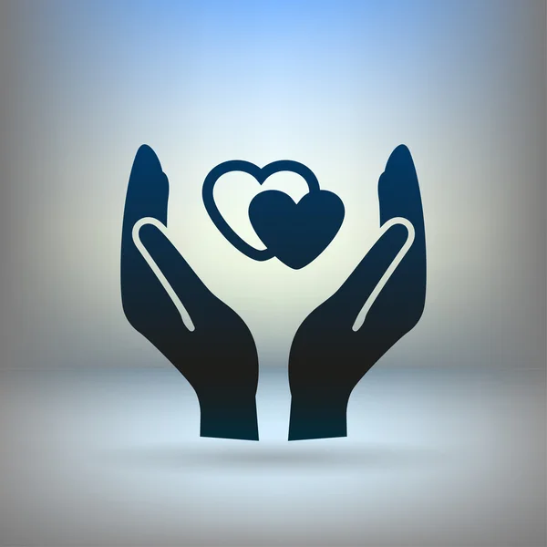 Heart in hand icon — Stock Vector