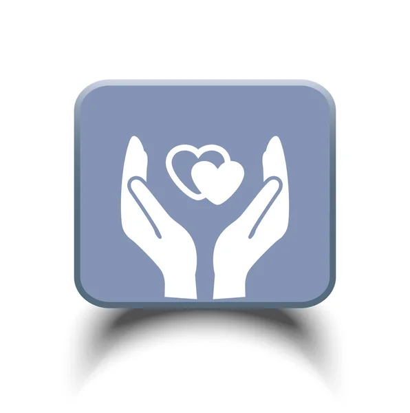 Heart in hand icon — Stock Vector