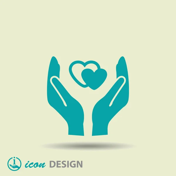 Heart in hand icon — Stock Vector