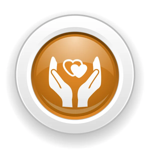 Pictograph voor hearts in hand — Stockvector