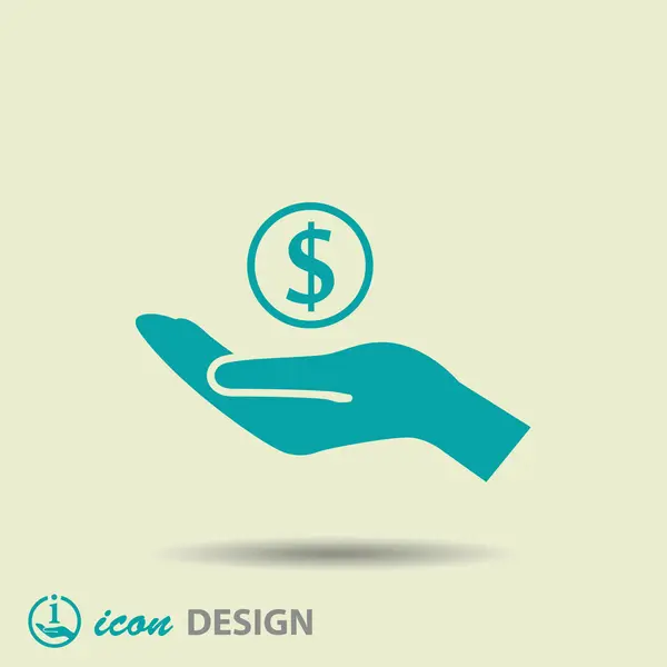 Money in hand icon — Stock Vector