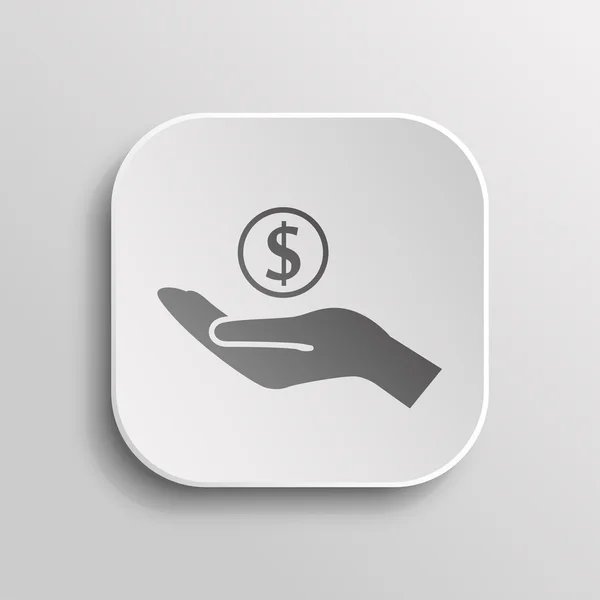 Geld in pictogram van een hand — Stockvector