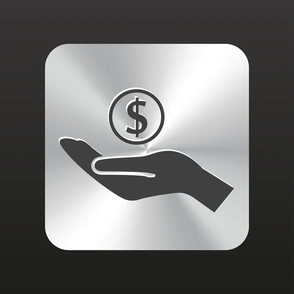 Dinero en la mano icono — Archivo Imágenes Vectoriales