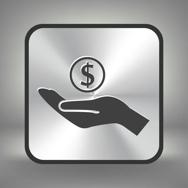 Money in hand icon — Stock Vector