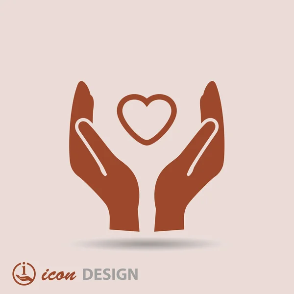 Heart in hand icon — Stock Vector