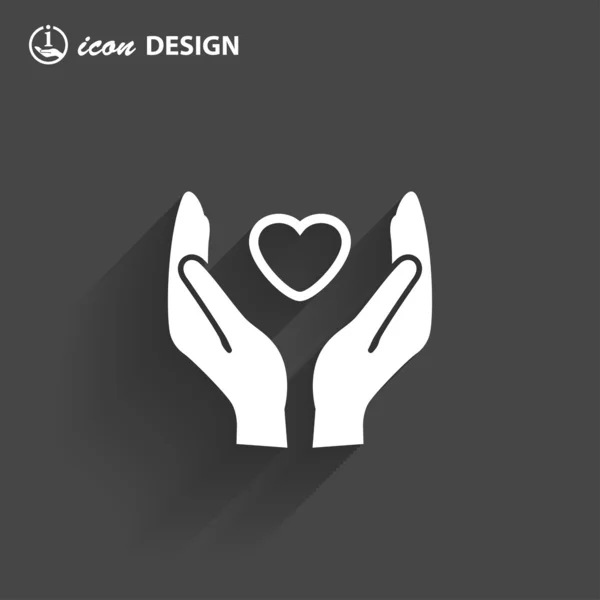 Hjärta i hand ikonen — Stock vektor