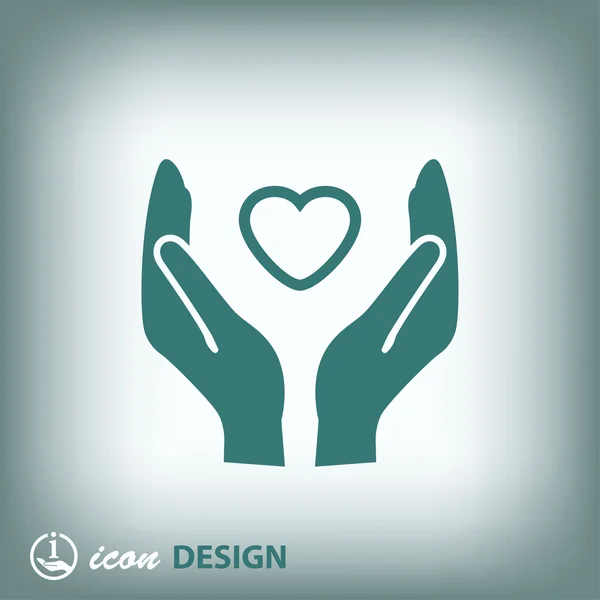 Heart in hand icon — Stock Vector