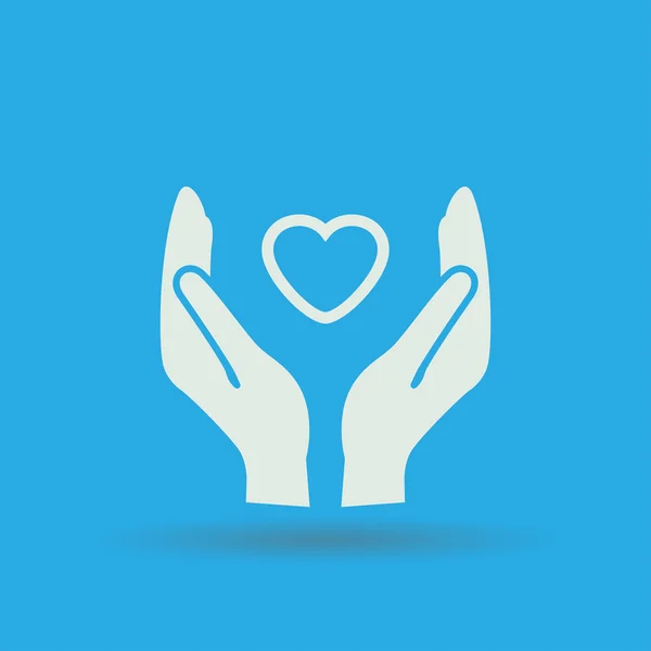 Heart in hand icon — Stock Vector