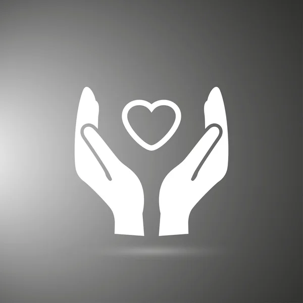 Heart in hand icon — Stock Vector