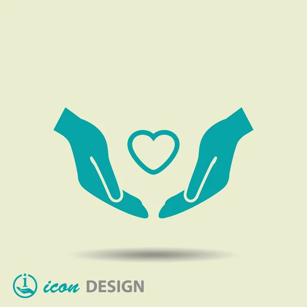 Heart in hands icon — Stock Vector