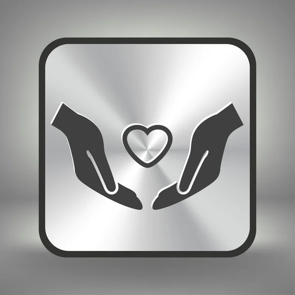 Heart in hands icon — Stock Vector