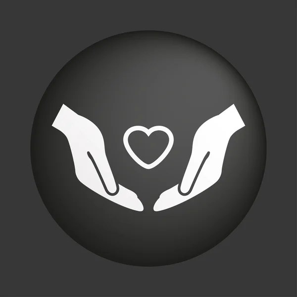 หัวใจในมือไอคอน — ภาพเวกเตอร์สต็อก