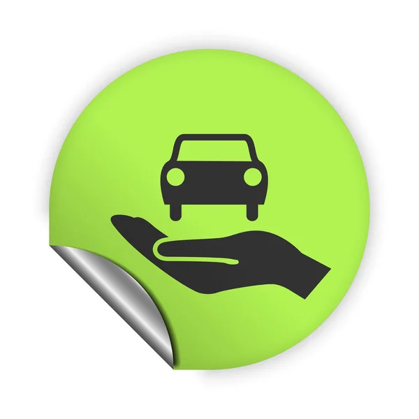 Car in hand icon — Stock Vector