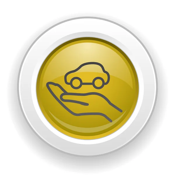 Car in hand icon — Stock Vector